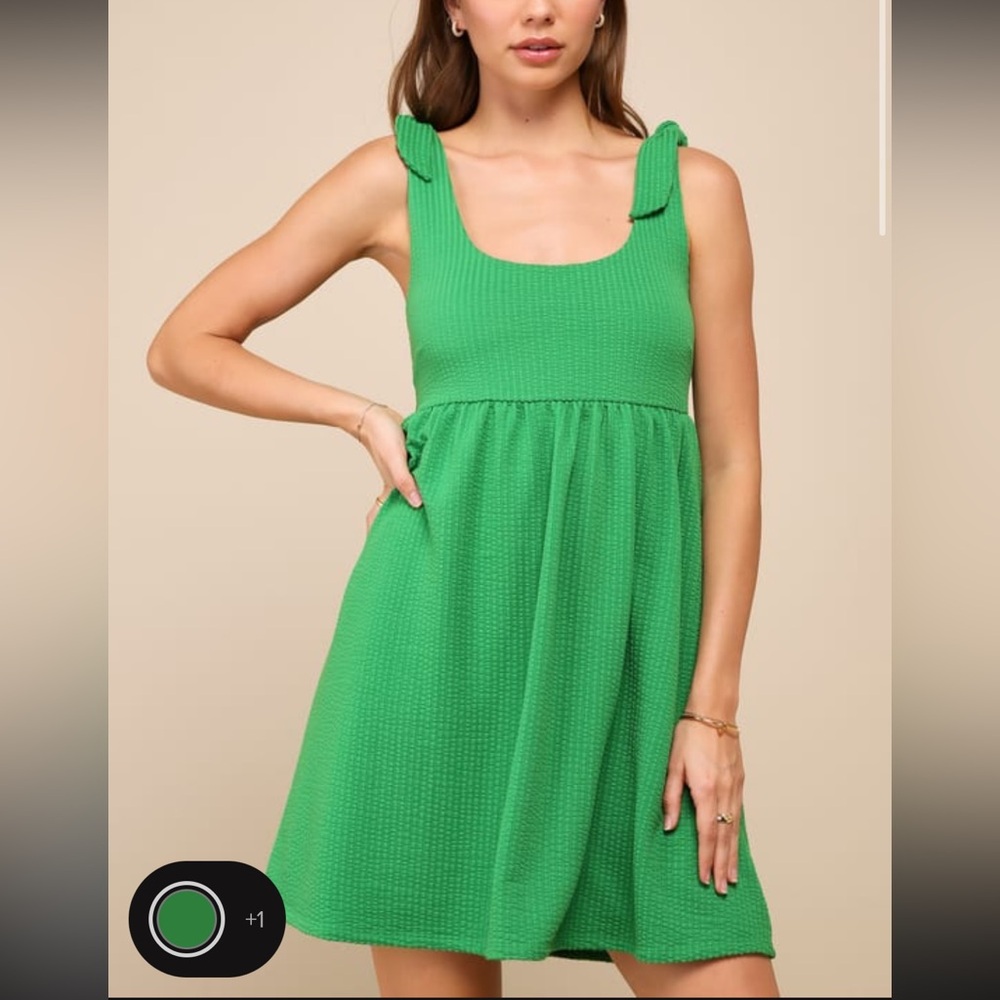 Green lulus tie-strap mini dress